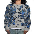 Women cashmere cardigan with buttons round neck sweater